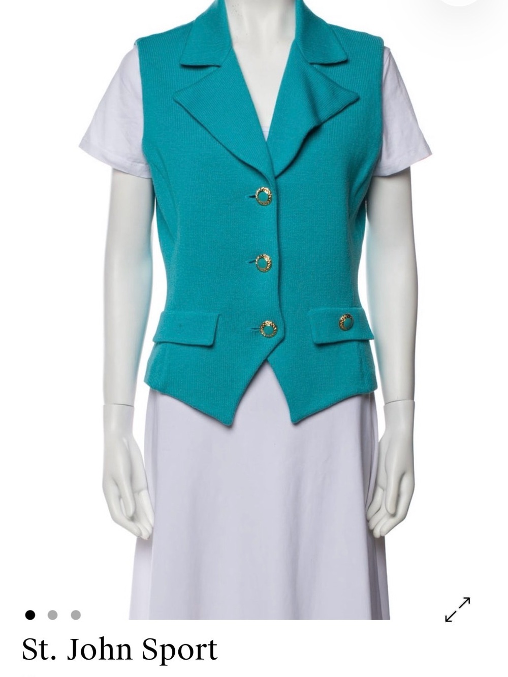 St. John’s sport  Teal Knit Vest Jacket